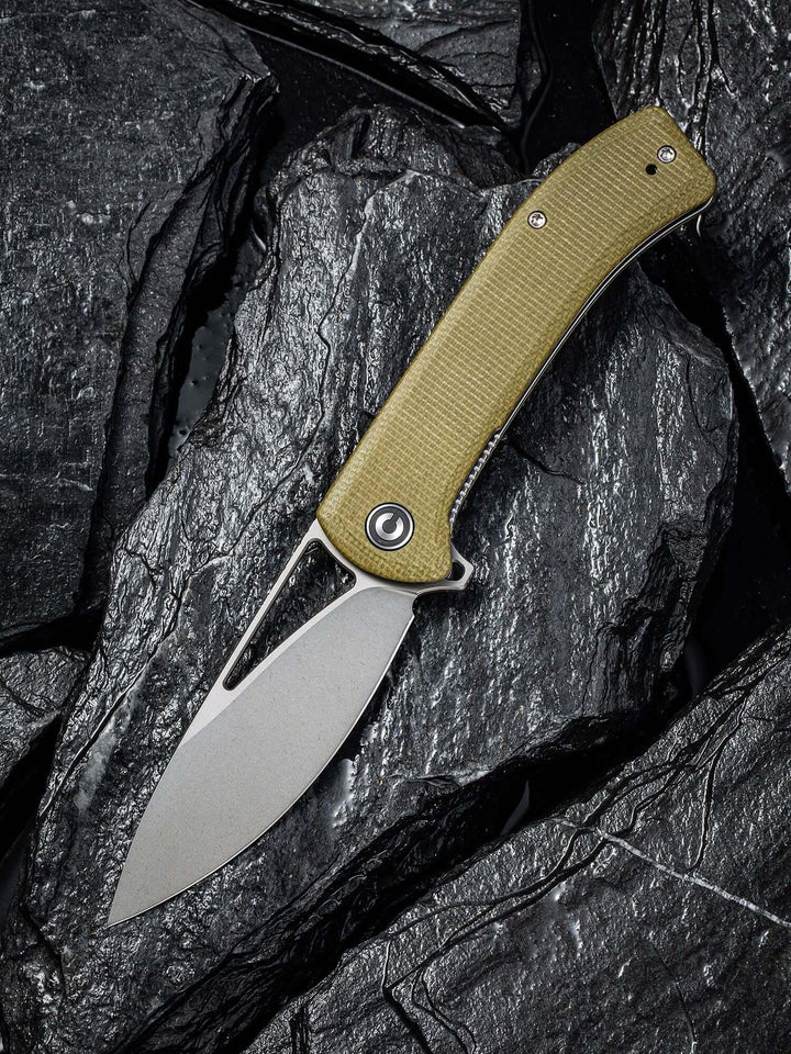 Civivi Riffle Linerlock Olive Micarta Gray Stonewashed 14C28N - Knives.mx