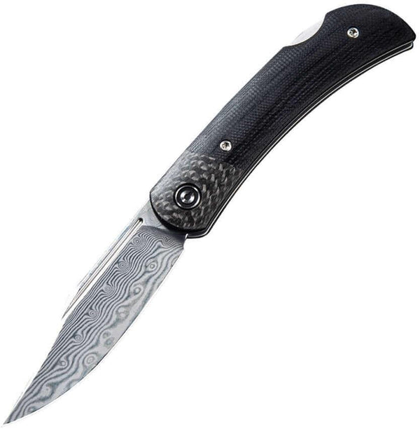 Civivi Rustic Gent Lock Back Black G10 Handle CF Bolster Damascus - Knives.mx