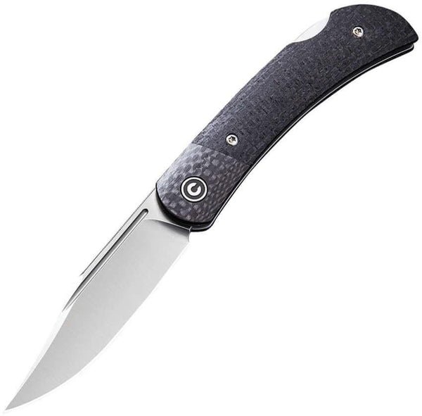 Civivi Rustic Gent Lock Back Black Micarta Handle With CF Bolster D2 - Knives.mx