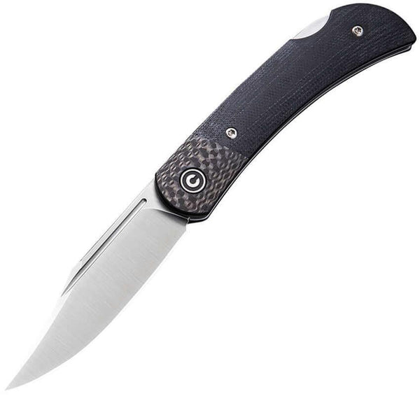 Civivi Rustic Gent Lockback Black G10 Handle CF Bolster D2 - Knives.mx