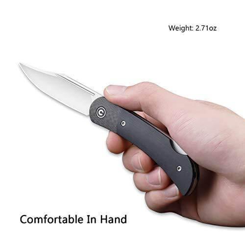 Civivi Rustic Gent Lockback Black G10 Handle CF Bolster D2 - Knives.mx