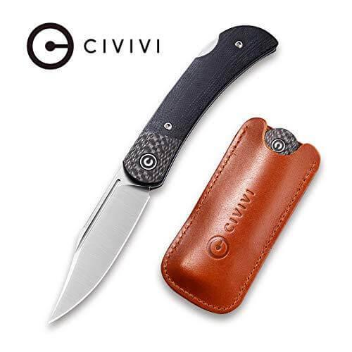 Civivi Rustic Gent Lockback Black G10 Handle CF Bolster D2 - Knives.mx