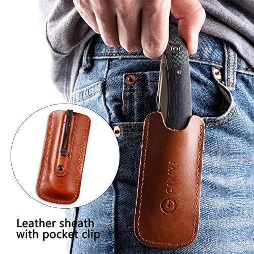 Civivi Rustic Gent Lockback Black G10 Handle CF Bolster D2 - Knives.mx