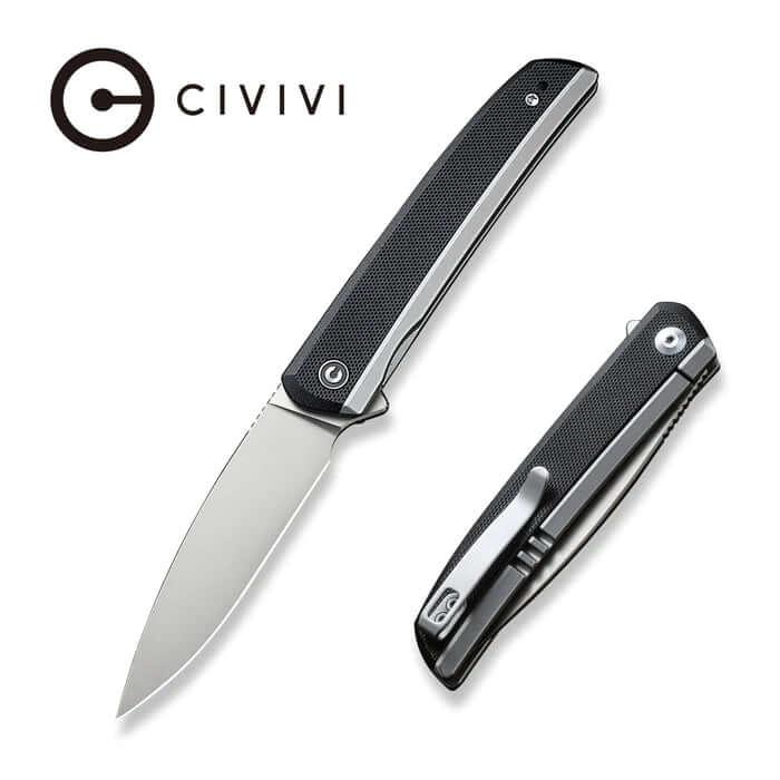 Civivi Savant Framelock Stainless Steel With Black G10 Silver Bead Blasted 14C28N - Knives.mx