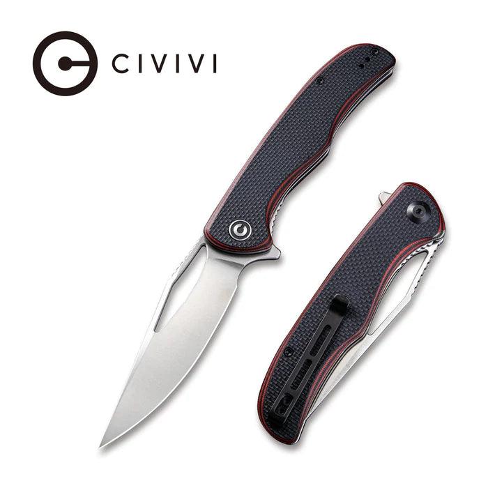 Civivi Shredder Linerlock Red & Black Layered G10 w Coarse Texture Satin D2 - Knives.mx