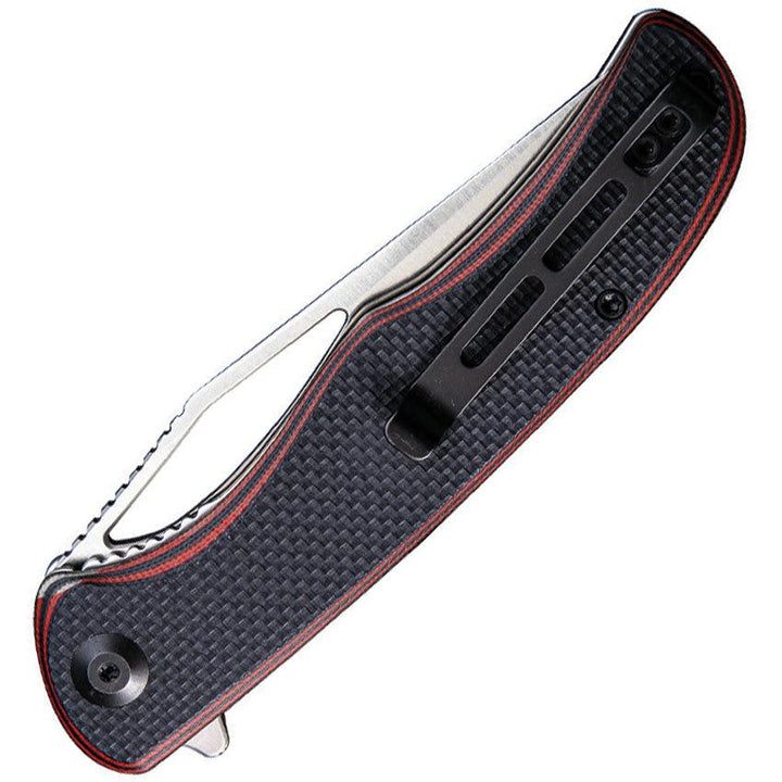 Civivi Shredder Linerlock Red & Black Layered G10 w Coarse Texture Satin D2 - Knives.mx