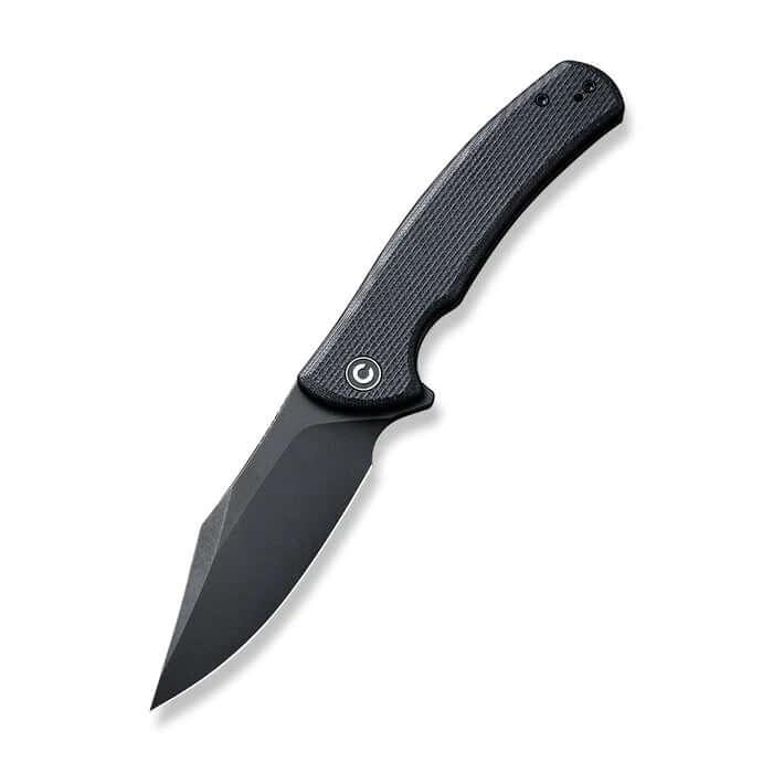 Civivi Sinisys Flipper Knife Black Coarse G10 With Steel Lock Side Stonewashed 14C28N - Knives.mx