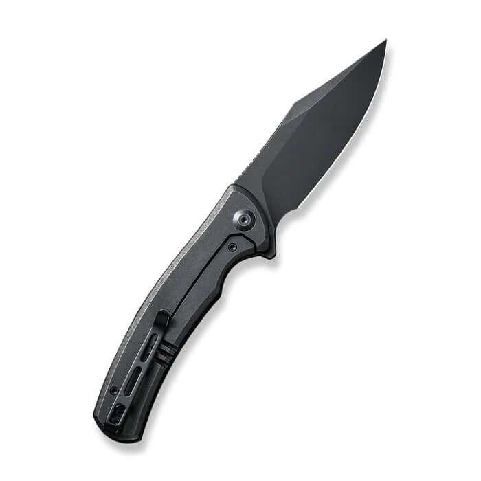 Civivi Sinisys Flipper Knife Black Coarse G10 With Steel Lock Side Stonewashed 14C28N - Knives.mx