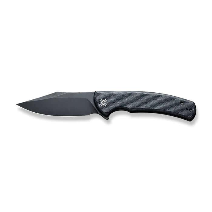 Civivi Sinisys Flipper Knife Black Coarse G10 With Steel Lock Side Stonewashed 14C28N - Knives.mx