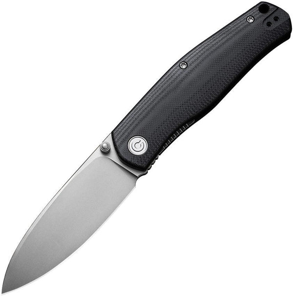 Civivi Sokoke Linerlock Black G10 Silver Bead Blasted Drop Point 14C28N - Knives.mx