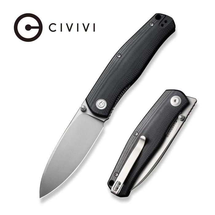 Civivi Sokoke Linerlock Black G10 Silver Bead Blasted Drop Point 14C28N - Knives.mx