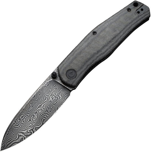 Civivi Sokoke Linerlock Black Linen Micarta Drop Point Damascus - Knives.mx