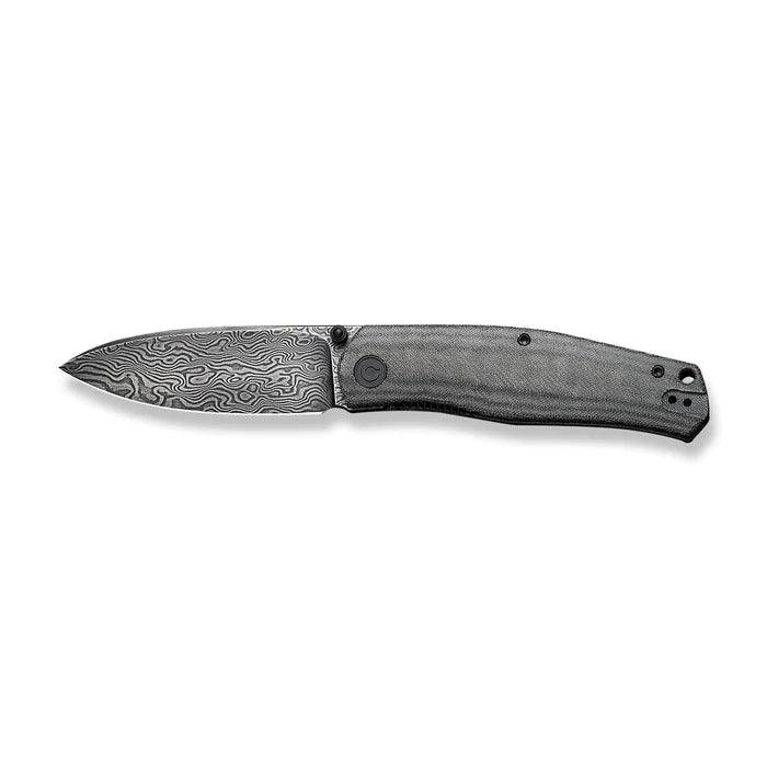 Civivi Sokoke Linerlock Black Linen Micarta Drop Point Damascus - Knives.mx