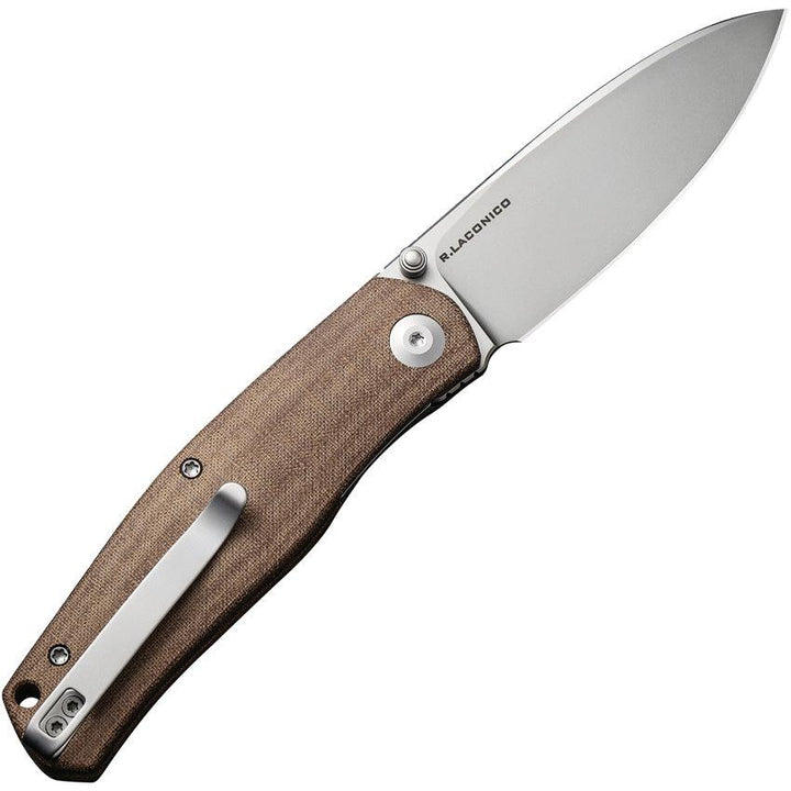 Civivi Sokoke Linerlock Brown Linen Micarta Silver Bead Blasted 14C28N - Knives.mx