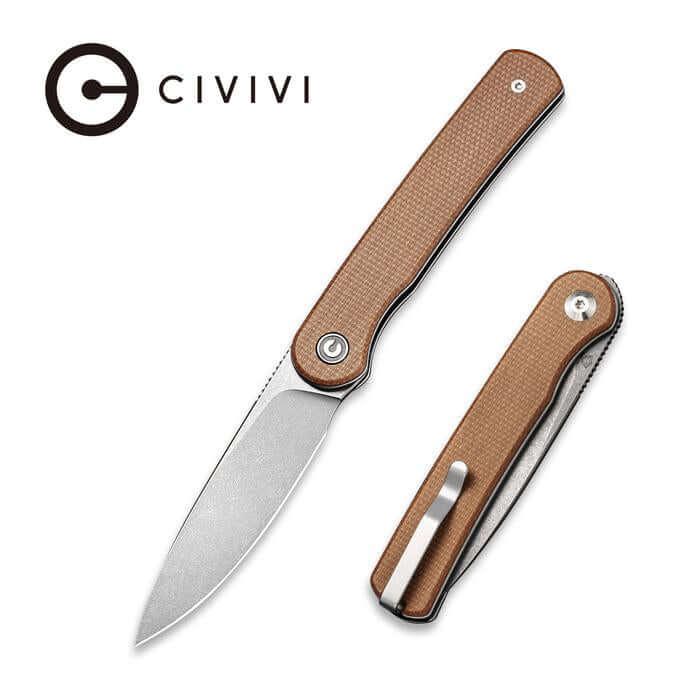Civivi Stylum Slip Joint Brown Micarta Gray SW 10Cr15CoMoV - Knives.mx