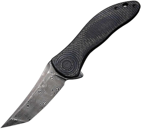 Civivi Synergy3 Linerlock Black G10 w CF Tanto Damascus - Knives.mx