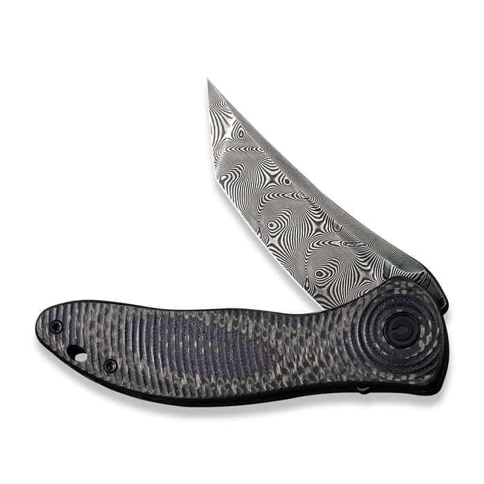 Civivi Synergy3 Linerlock Black G10 w CF Tanto Damascus - Knives.mx