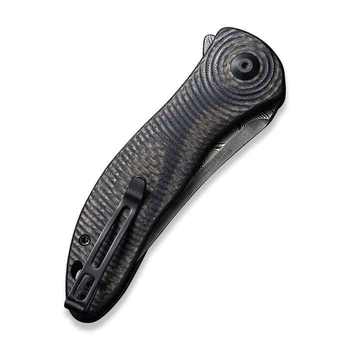 Civivi Synergy3 Linerlock Black G10 w CF Tanto Damascus - Knives.mx