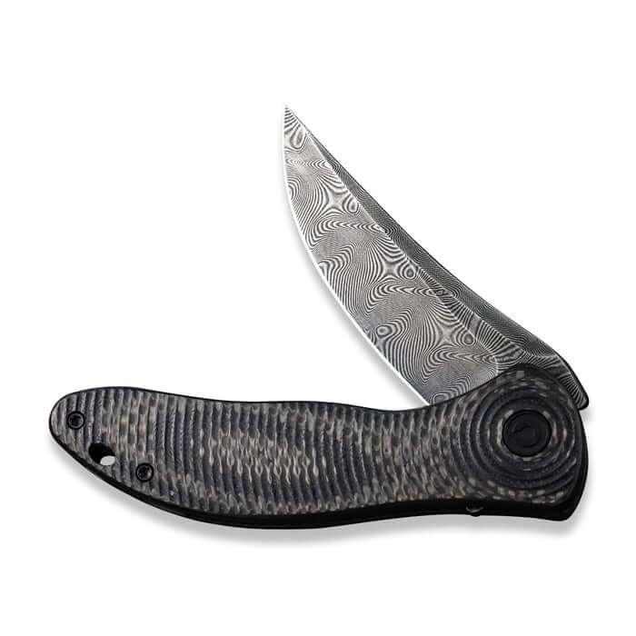 Civivi Synergy3 Linerlock Black G10 w CF TP Damascus - Knives.mx