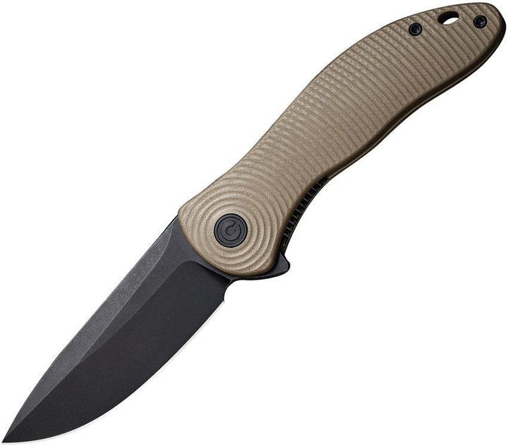 Civivi Synergy3 Linerlock Tan G10 Black Stonewashed Nitro-V - Knives.mx