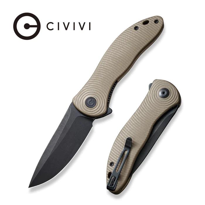 Civivi Synergy3 Linerlock Tan G10 Black Stonewashed Nitro-V - Knives.mx