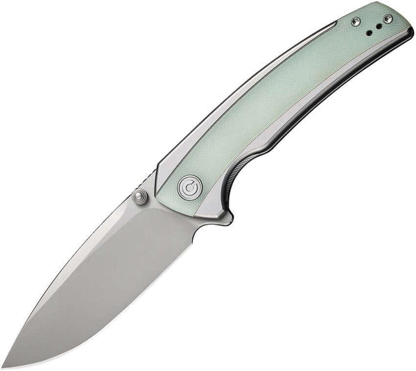 Civivi Teraxe Stainless Steel With Jade Natural G10 Inlay Silver Bead Blasted Nitro-V - Knives.mx