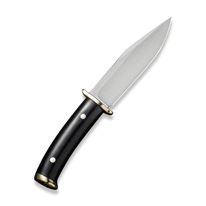 Civivi Teton Tickler Black Polished G10 Nickel-Silver Guard Pommel Satin D2 - Knives.mx