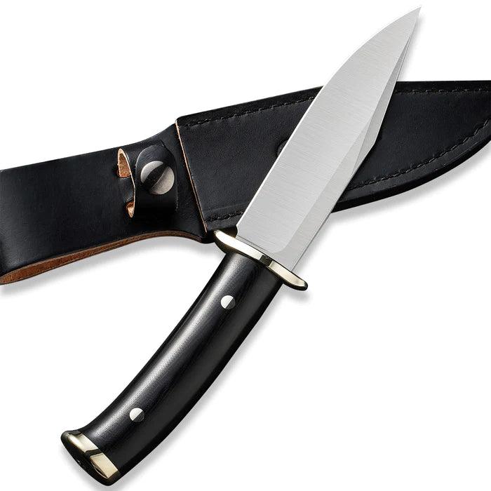 Civivi Teton Tickler Black Polished G10 Nickel-Silver Guard Pommel Satin D2 - Knives.mx