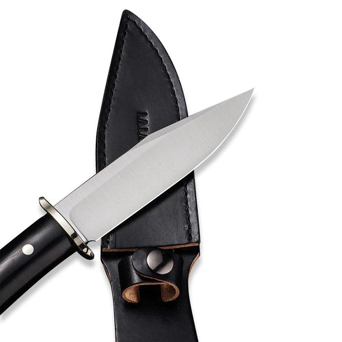 Civivi Teton Tickler Black Polished G10 Nickel-Silver Guard Pommel Satin D2 - Knives.mx