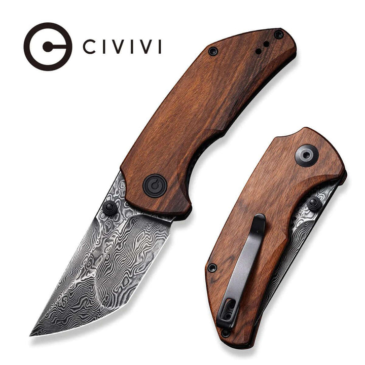 Civivi Thug 2 Linerlock Cuibourtia Wood Black Hand Rubbed Damascus - Knives.mx