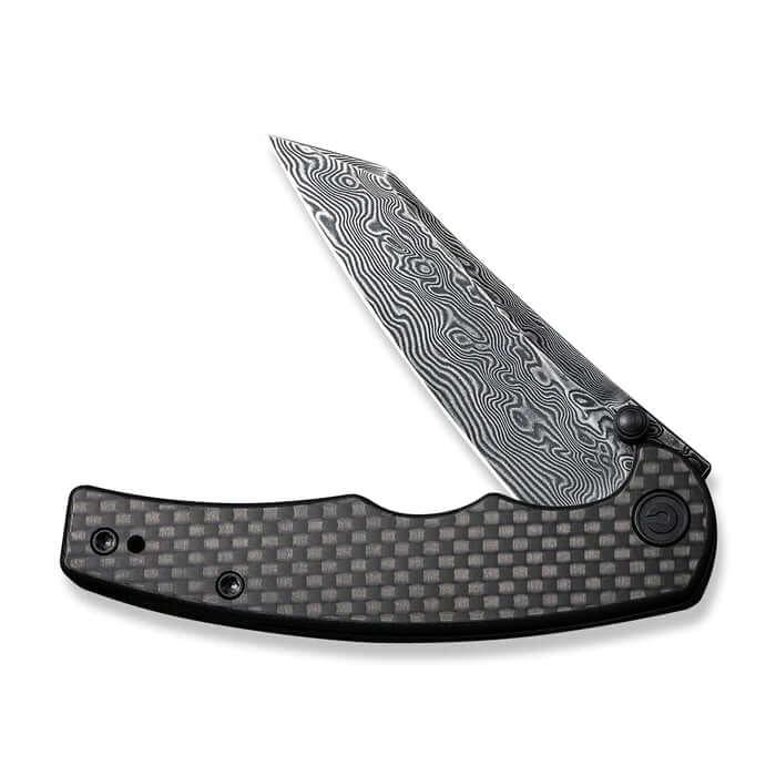 Civivi Twill Carbon Fiber Overlay On Black G10 Reverse Tanto Damascus - Knives.mx