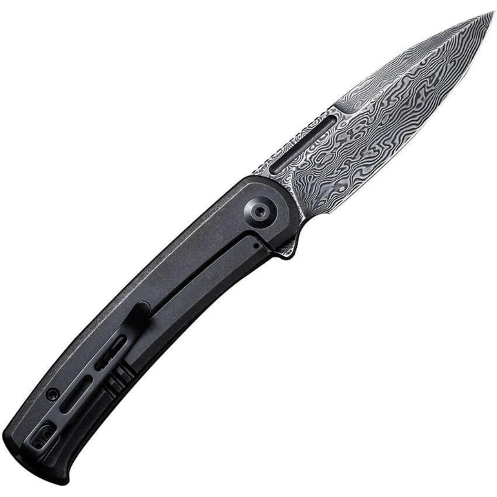 Civivi Twill Carbon Fiber With Black Steel Lock Side Hand Rubbed Damascus - Knives.mx