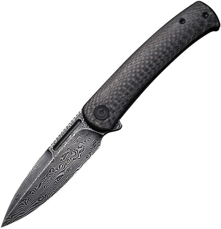 Civivi Twill Carbon Fiber With Black Steel Lock Side Hand Rubbed Damascus - Knives.mx