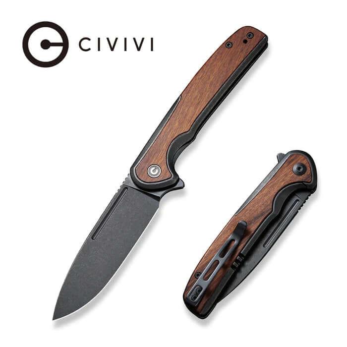 Civivi Voltaic Framelock Cuibourtia Wood Black Stonewashed 14C28N - Knives.mx