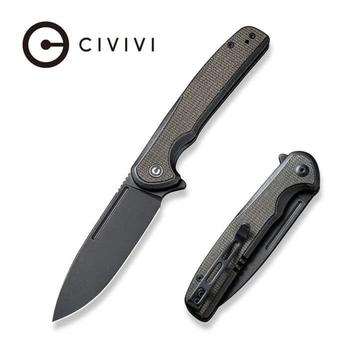 Civivi Voltaic Framelock Green Micarta Black Stonewashed 14C28N - Knives.mx