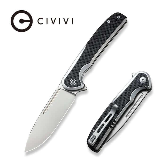 Civivi Voltaic Framelock Stainless Steel With Black G10 Silver Bead Blasted 14C28N - Knives.mx