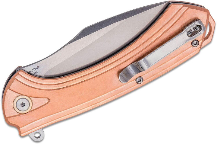 CJRB Barranca Linerlock Copper Wharncliffe SW D2 - Knives.mx