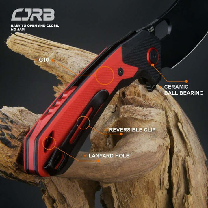 CJRB Caldera Linerlock Red G10 Black AR-RPM9 - Knives.mx