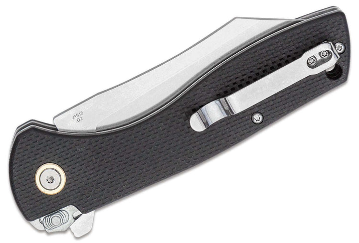 CJRB Kicker Recoil Lock Black G10 Stonewash D2 - Knives.mx