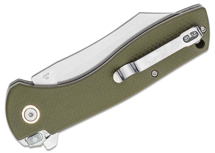 Cjrb Kicker Recoil Lock Green G10 Stonewash D2 - Knives.mx