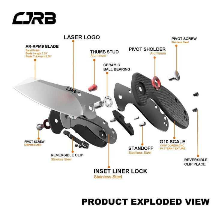 CJRB Maileah Linerlock Black G10 AR-RPM9 - Knives.mx