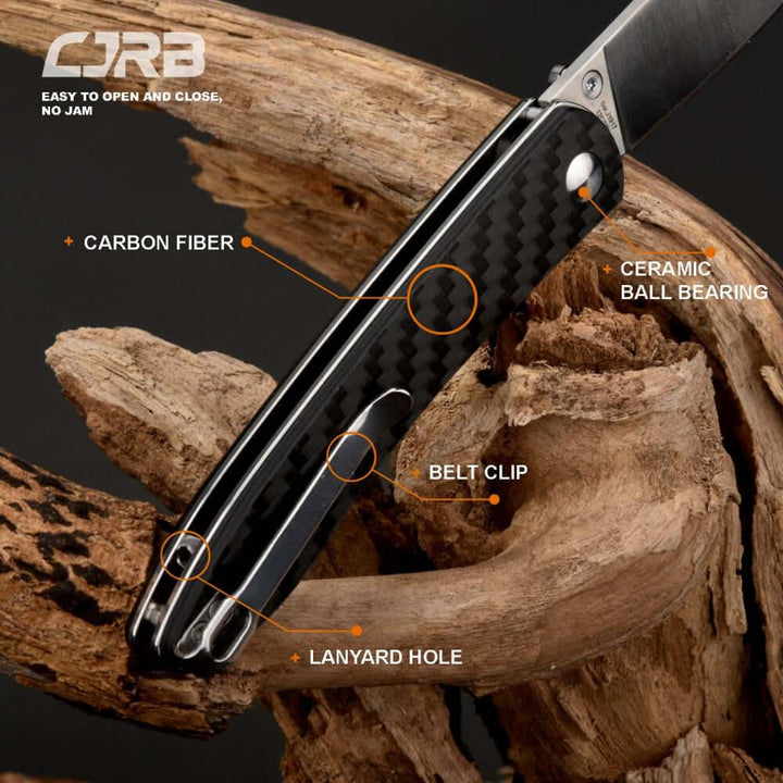 CJRB Ria Linerlock Carbon Fiber 12C27 - Knives.mx