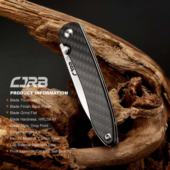 CJRB Ria Linerlock Carbon Fiber 12C27 - Knives.mx