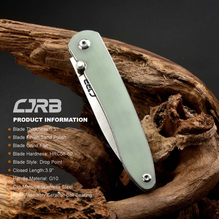 CJRB Ria Linerlock Jade G10 12C27 - Knives.mx