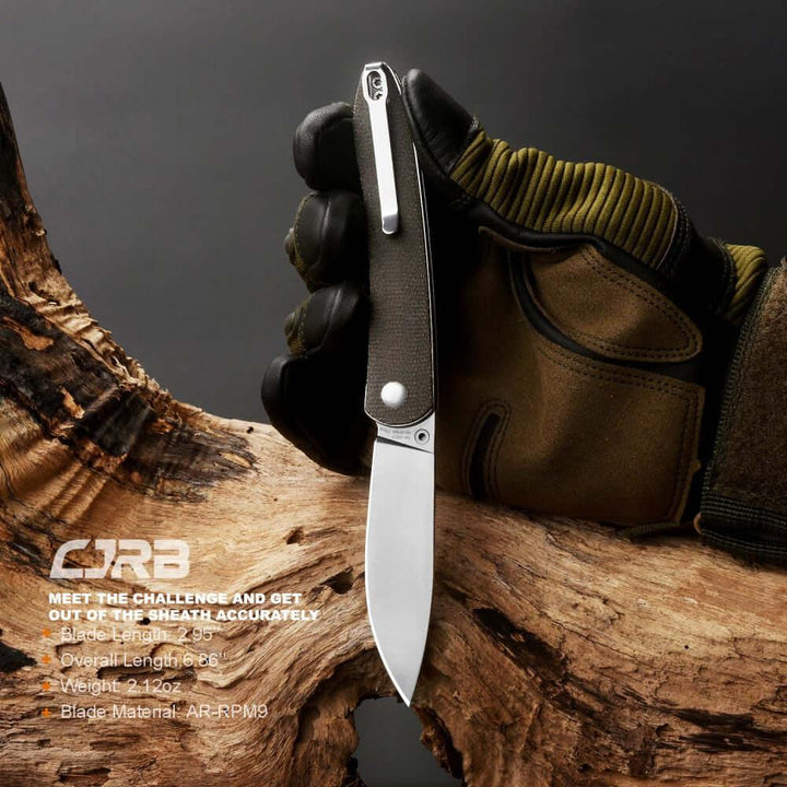 CJRB Ria Linerlock OD Green Micarta AR-RPM9 - Knives.mx