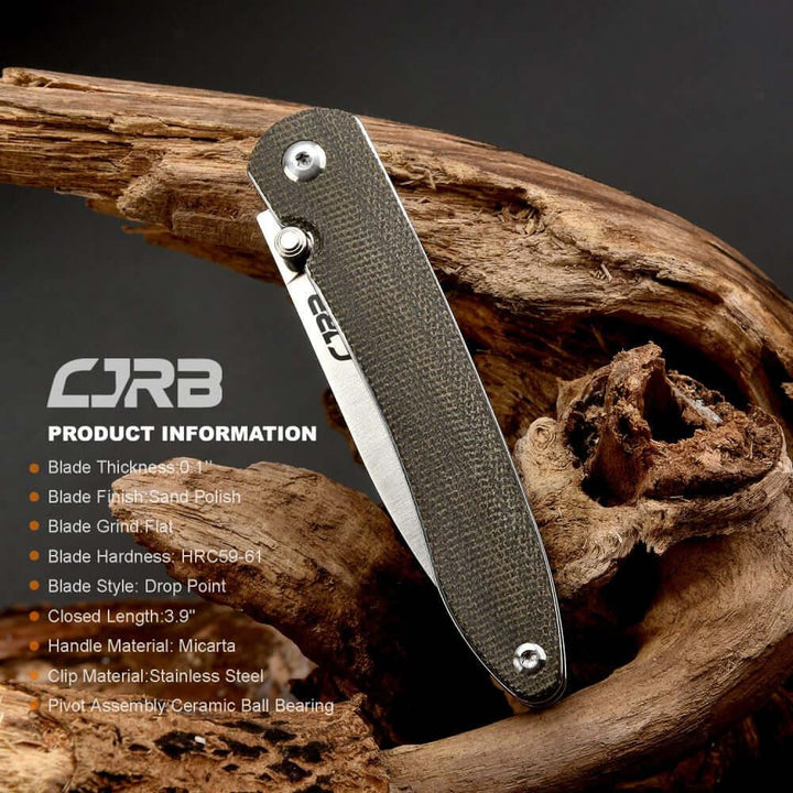 CJRB Ria Linerlock OD Green Micarta AR-RPM9 - Knives.mx