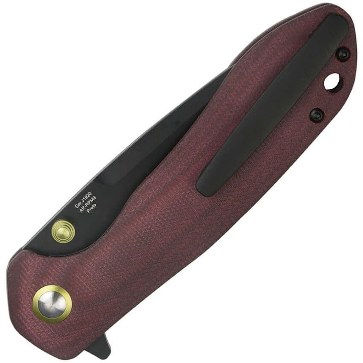 CJRB Scoria Linerlock Double Coral Micarta Black PVD AR-RPM9 - Knives.mx