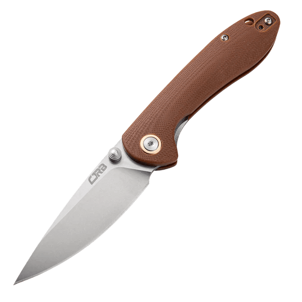 CJRB Small Feldspar Linerlock Brown G10 Stonewash D2 - Knives.mx