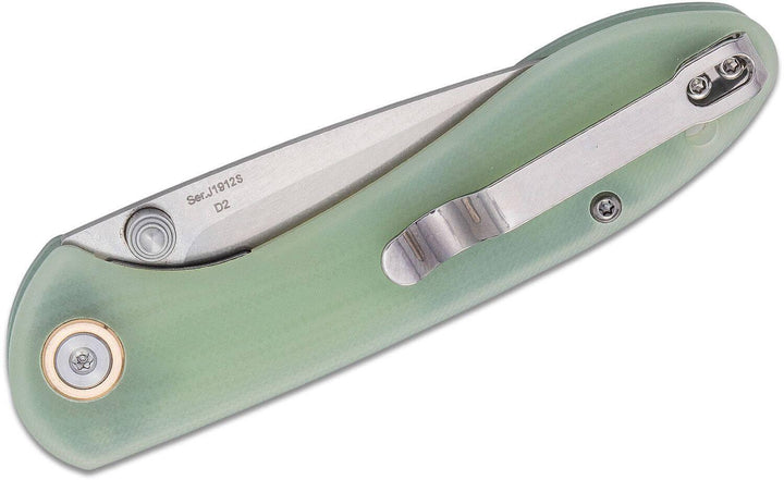 CJRB Small Feldspar Natural Green G10 CNC D2 - Knives.mx