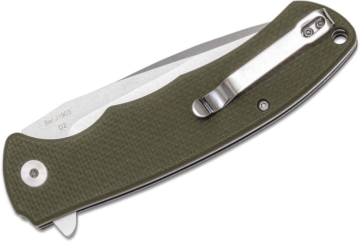 CJRB Taiga Linerlock Green G10 Stonewash D2 - Knives.mx